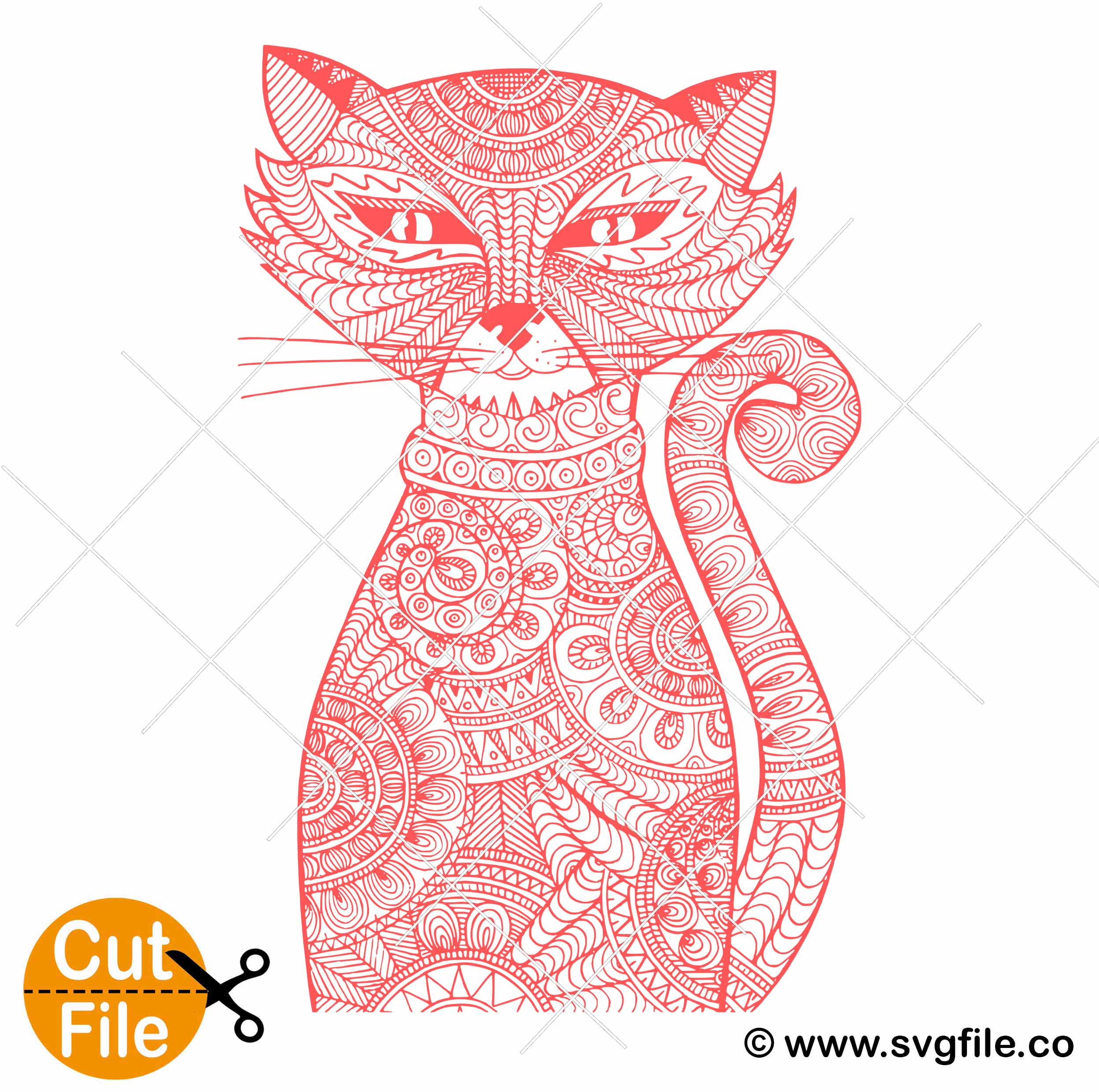 Download Cat Mandala Svg Svgfile Co 0 99 Cent Svg Files Life Time Access