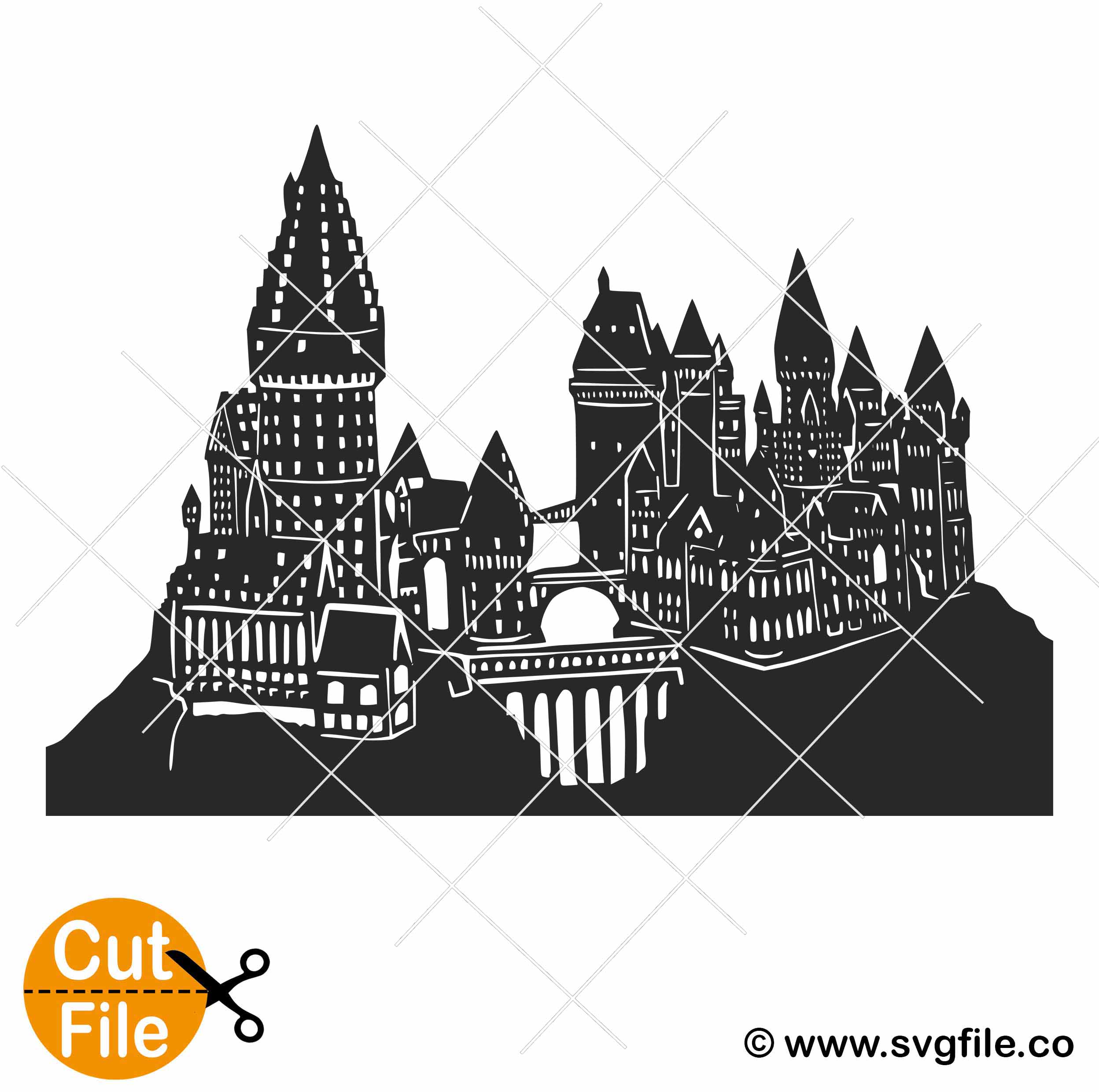 Hogwarts Castle svg 001 - Svgfile.co - 0.99 Cent SVG Files - Life Time