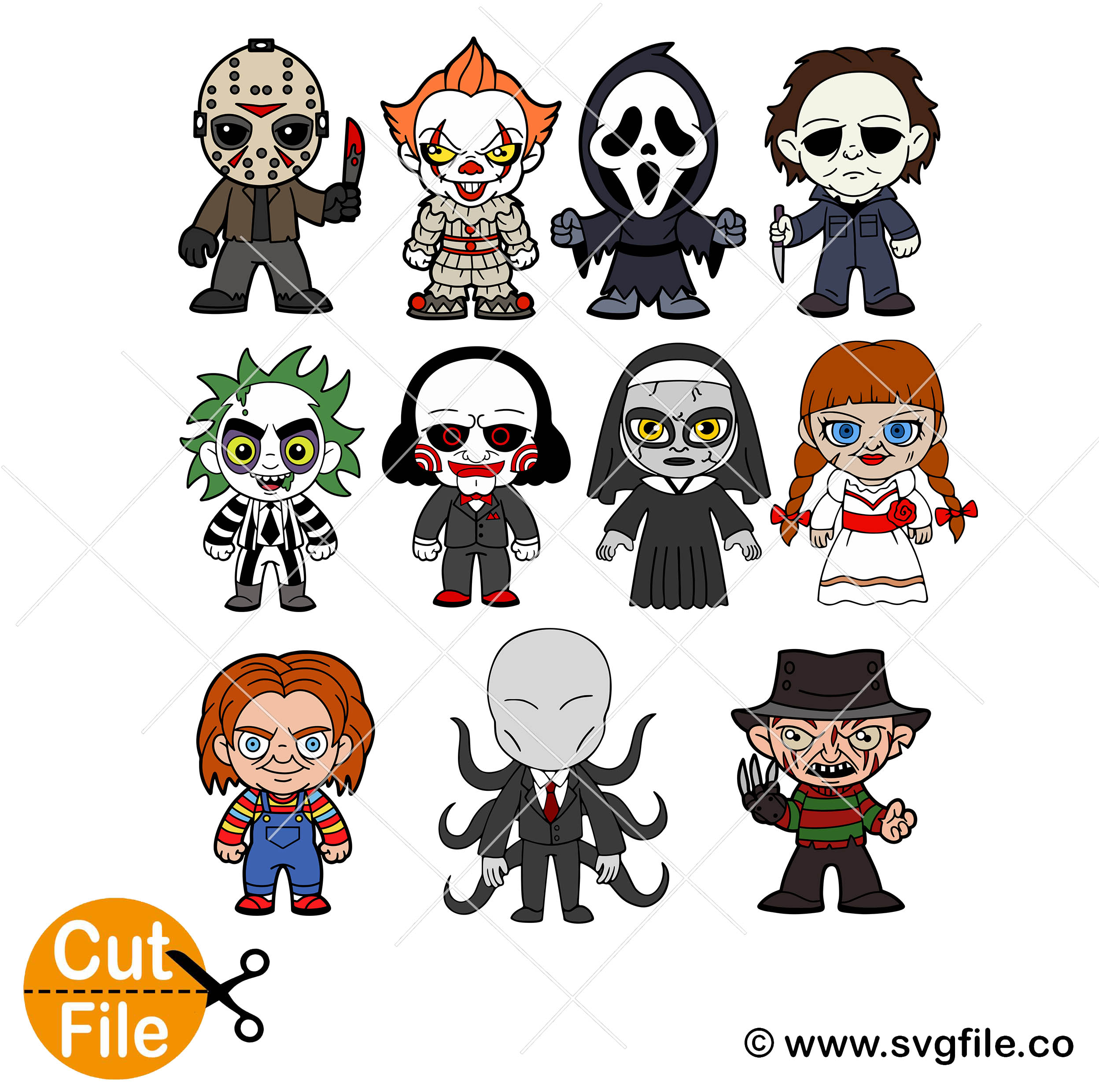 Halloween Horror Movie Characters SVG Bundle - Svgfile.co - 0.99 Cent ...